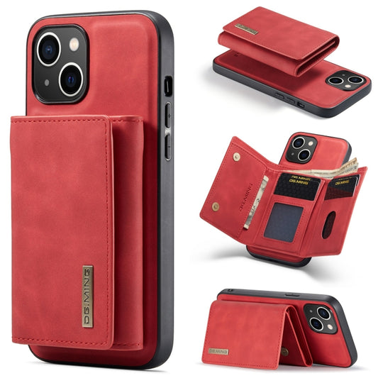 For iPhone 15 DG.MING M1 Series 3-Fold Multi Card Wallet Leather Phone Case(Red) - iPhone 15 Cases by DG.MING | Online Shopping UK | buy2fix