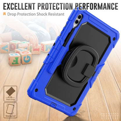 For Samsung Galaxy Tab S9+ D Type Silicone Hybrid PC Tablet Case with Handle Holder(Blue) - Galaxy Tab S9+ Cases by buy2fix | Online Shopping UK | buy2fix