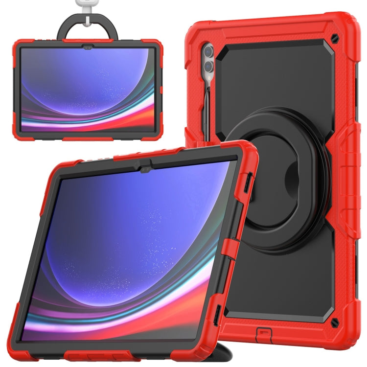 For Samsung Galaxy Tab S10 Ultra D Type Silicone Hybrid PC Tablet Case with Handle Holder(Red) - Galaxy Tab S9 Ultra Cases by buy2fix | Online Shopping UK | buy2fix