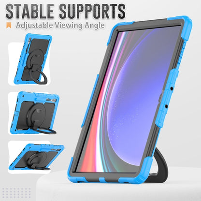 For Samsung Galaxy Tab S10 Ultra D Type Silicone Hybrid PC Tablet Case with Handle Holder(Light Blue) - Galaxy Tab S9 Ultra Cases by buy2fix | Online Shopping UK | buy2fix