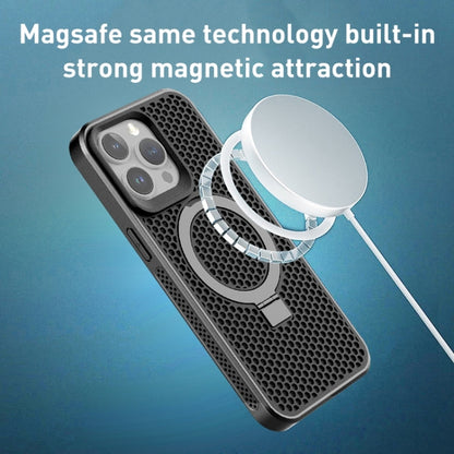 For iPhone 13 Pro Skin Feel PC+TPU Cooling Magnetic Magsafe Phone Case with Stand(Black) - iPhone 13 Pro Cases by buy2fix | Online Shopping UK | buy2fix