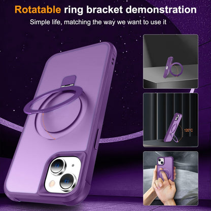 For iPhone 14 / 13 MagSafe Magnetic Holder Phone Case(Purple) - iPhone 14 Cases by buy2fix | Online Shopping UK | buy2fix