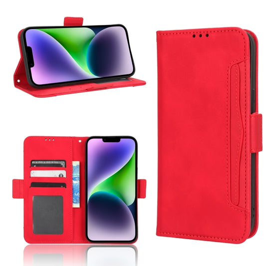 For iPhone 16 Pro Skin Feel Calf Texture Card Slots Leather Phone Case(Red) - iPhone 16 Pro Cases by buy2fix | Online Shopping UK | buy2fix