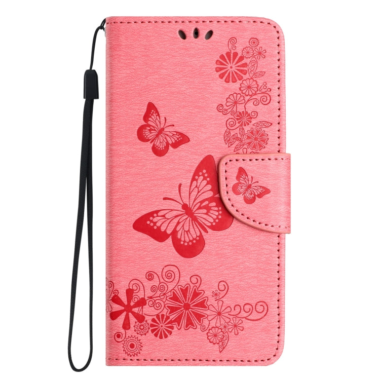 For iPhone 16 Plus Butterfly Embossed Flip Leather Phone Case(Pink) - iPhone 16 Plus Cases by buy2fix | Online Shopping UK | buy2fix