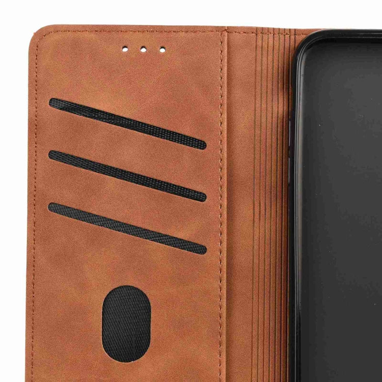 For iPhone 16 Pro Skin Feel Splicing Leather Phone Case(Brown) - iPhone 16 Pro Cases by buy2fix | Online Shopping UK | buy2fix