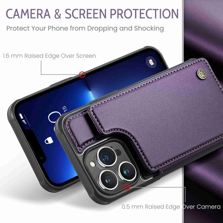 For iPhone 13 Pro Max CaseMe C22 Card Slots Holder RFID Anti-theft Phone Case(Purple) - iPhone 13 Pro Max Cases by CaseMe | Online Shopping UK | buy2fix