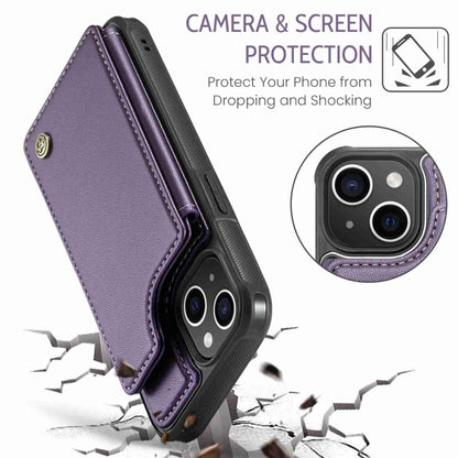 For iPhone 14 Plus CaseMe C22 Card Slots Holder RFID Anti-theft Phone Case(Purple) - iPhone 14 Plus Cases by CaseMe | Online Shopping UK | buy2fix