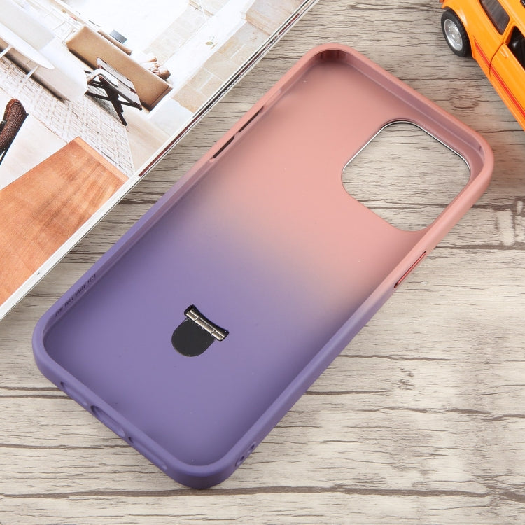 For iPhone 14 Pro Max Gradient MagSafe Holder Liquid TPU Hybrid PC Phone Case(Pink Purple) - iPhone 14 Pro Max Cases by buy2fix | Online Shopping UK | buy2fix