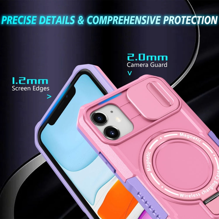 For iPhone 11 Sliding Camshield Magsafe Holder TPU Hybrid PC Phone Case(Purple Pink) - iPhone 11 Cases by buy2fix | Online Shopping UK | buy2fix