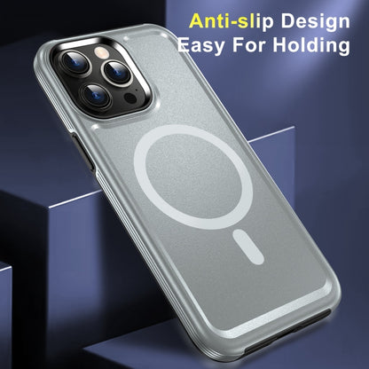 For iPhone 11 Shield Armor MagSafe TPU Hybrid PC Phone Case(Silver) - iPhone 11 Cases by buy2fix | Online Shopping UK | buy2fix