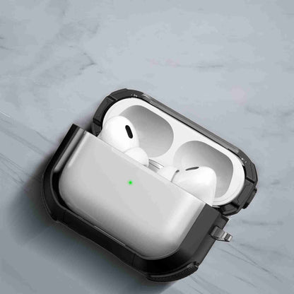 For AirPods Pro Thunder Transparent Armor Wireless Earphones Protective Case(Black) - For AirPods Pro by buy2fix | Online Shopping UK | buy2fix