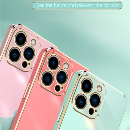 For iPhone 16 Pro XINLI Straight Edge 6D Electroplate TPU Phone Case(Pink) - iPhone 16 Pro Cases by XINLI | Online Shopping UK | buy2fix