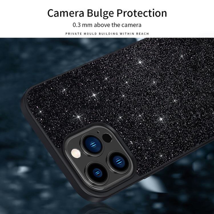 For iPhone 16 Pro SULADA Glittery PC Hybrid TPU Handmade Leather Phone Case(Black) - iPhone 16 Pro Cases by SULADA | Online Shopping UK | buy2fix