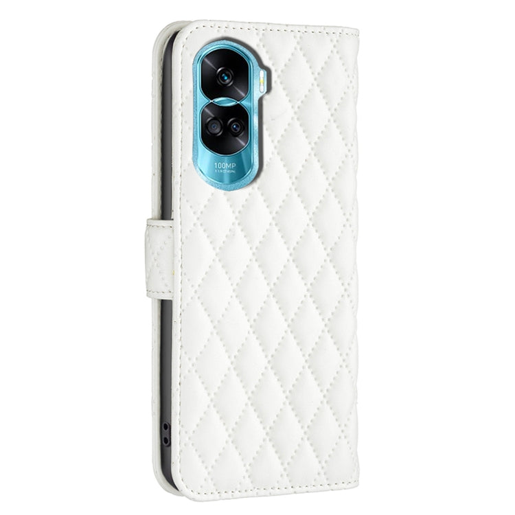 For Honor 90 Lite/X50i Diamond Lattice Wallet Flip Leather Phone Case(White) - Honor Cases by buy2fix | Online Shopping UK | buy2fix