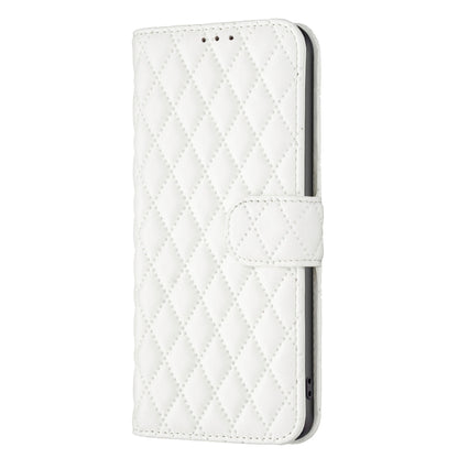 For Honor X9b/Magic6 Lite 5G Diamond Lattice Wallet Flip Leather Phone Case(White) - Honor Cases by buy2fix | Online Shopping UK | buy2fix