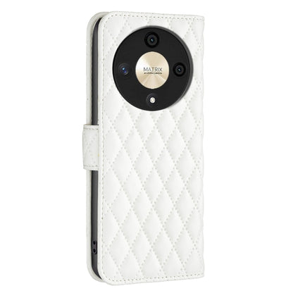 For Honor X9b/Magic6 Lite 5G Diamond Lattice Wallet Flip Leather Phone Case(White) - Honor Cases by buy2fix | Online Shopping UK | buy2fix