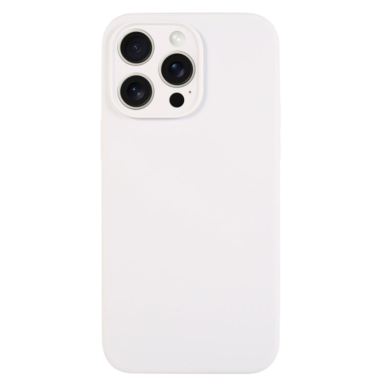 For iPhone 16 Pro Pure Color Liquid Silicone Fine Pore Phone Case(White) - iPhone 16 Pro Cases by buy2fix | Online Shopping UK | buy2fix