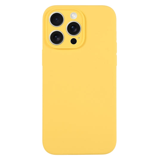 For iPhone 16 Pro Pure Color Liquid Silicone Fine Pore Phone Case(Yellow) - iPhone 16 Pro Cases by buy2fix | Online Shopping UK | buy2fix