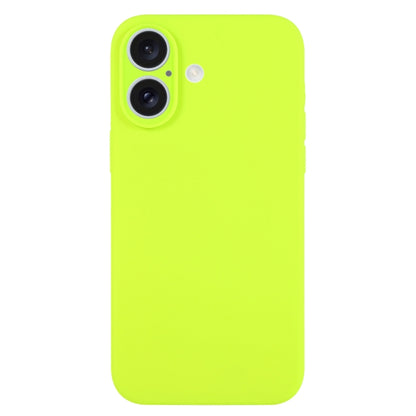 For iPhone 16 Plus Pure Color Liquid Silicone Fine Pore Phone Case(Bright Green) - iPhone 16 Plus Cases by buy2fix | Online Shopping UK | buy2fix