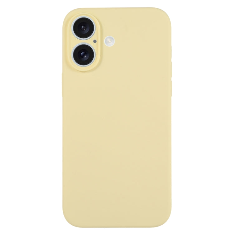 For iPhone 16 Pure Color Liquid Silicone Fine Pore Phone Case(Creamy Yellow) - iPhone 16 Cases by buy2fix | Online Shopping UK | buy2fix