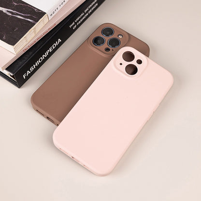 For iPhone 16 Plus Pure Color Liquid Silicone Fine Pore Phone Case(Antique White) - iPhone 16 Plus Cases by buy2fix | Online Shopping UK | buy2fix