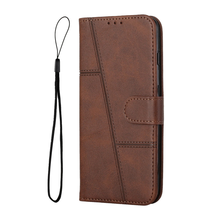 For Motorola Edge 2024 Stitching Calf Texture Buckle Leather Phone Case(Brown) - Motorola Cases by buy2fix | Online Shopping UK | buy2fix