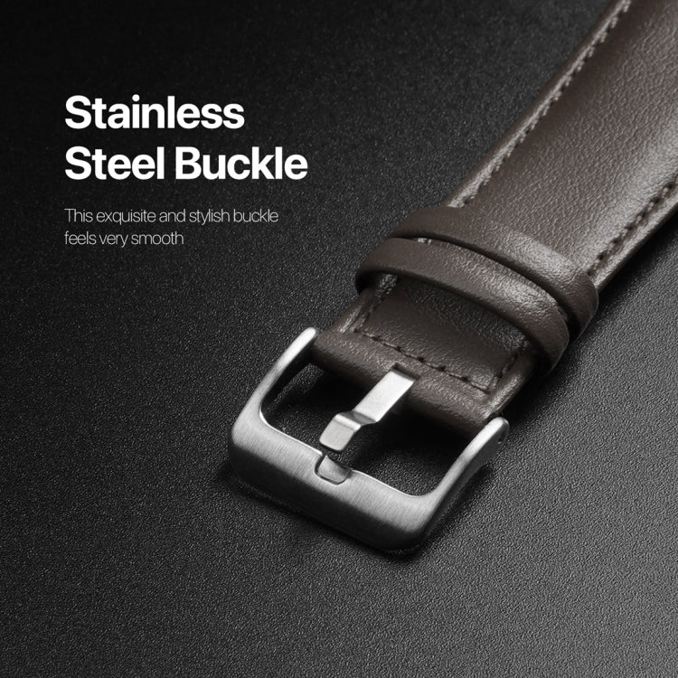 For Apple Watch 7 41mm DUX DUCIS YS Series Genuine Leather Watch Band(Grey) - Watch Bands by DUX DUCIS | Online Shopping UK | buy2fix