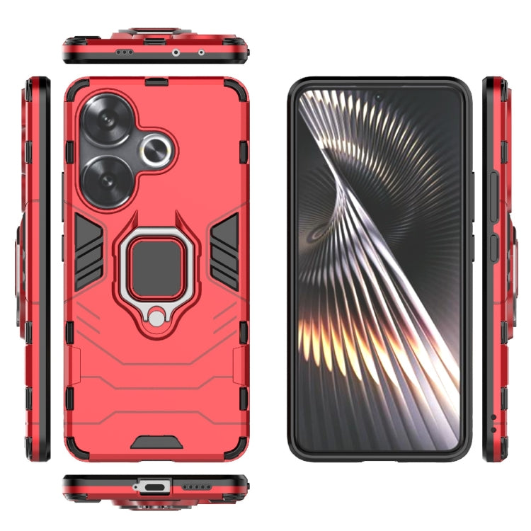 For Xiaomi Redmi Turbo 3 Shockproof PC + TPU Holder Phone Case(Red) - Xiaomi Cases by buy2fix | Online Shopping UK | buy2fix