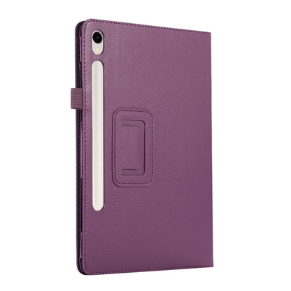 For Samsung Galaxy Tab S9+ Litchi Texture Leather Tablet Case with Holder(Purple) - Other Galaxy Tab PC by buy2fix | Online Shopping UK | buy2fix