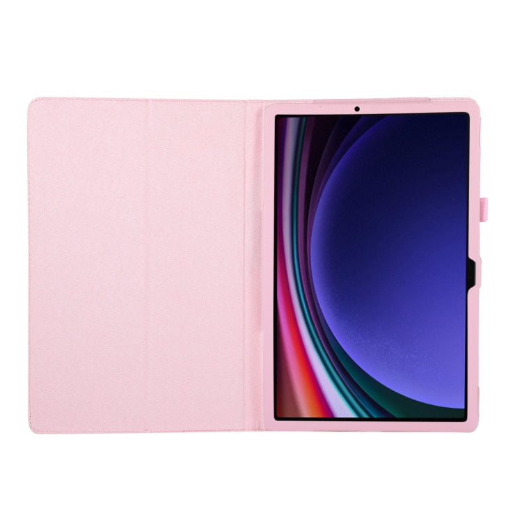 For Samsung Galaxy Tab S9+ Litchi Texture Leather Tablet Case with Holder(Rose Red) - Other Galaxy Tab PC by buy2fix | Online Shopping UK | buy2fix