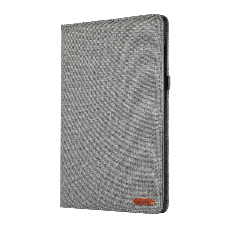 For Samsung Galaxy Tab S9 Horizontal Flip TPU + Fabric PU Leather Tablet Case(Grey) - Galaxy Tab S9 Cases by buy2fix | Online Shopping UK | buy2fix