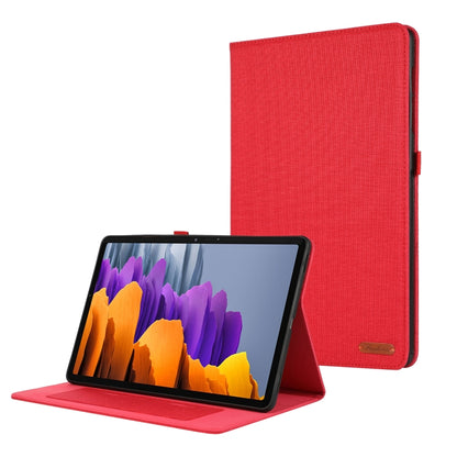 For Samsung Galaxy Tab S9+ Horizontal Flip TPU + Fabric PU Leather Tablet Case(Red) - Galaxy Tab S9+ Cases by buy2fix | Online Shopping UK | buy2fix