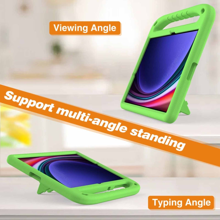 For Samsung Galaxy Tab S9+ Handle EVA Shockproof Tablet Case with Holder(Green) - Galaxy Tab S9+ Cases by buy2fix | Online Shopping UK | buy2fix