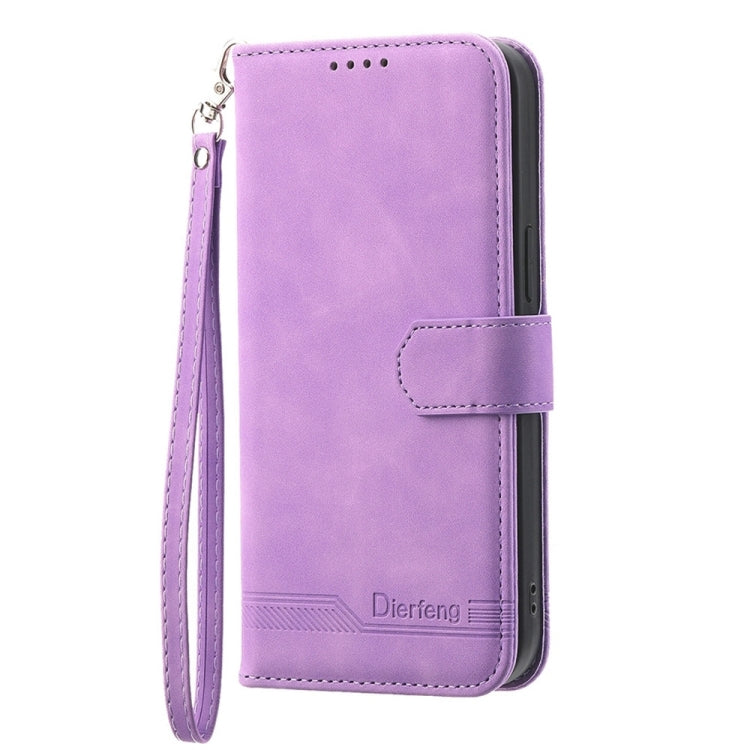 For Motorola Moto G Stylus 5G 2024 Dierfeng Dream Line TPU + PU Leather Phone Case(Purple) - Motorola Cases by buy2fix | Online Shopping UK | buy2fix