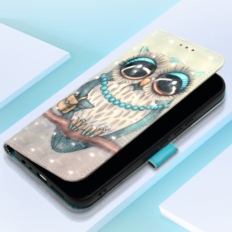 For Motorola Moto G Stylus 5G 2024 3D Painting Horizontal Flip Leather Phone Case(Grey Owl) - Motorola Cases by buy2fix | Online Shopping UK | buy2fix