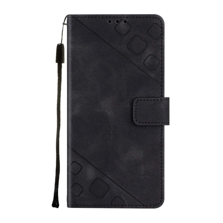 For Google Pixel 9 / 9 Pro Skin-feel Embossed Leather Phone Case(Black) - Google Cases by buy2fix | Online Shopping UK | buy2fix