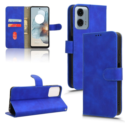 For Motorola Moto G Power 5G 2024 Skin Feel Magnetic Flip Leather Phone Case(Blue) - Motorola Cases by buy2fix | Online Shopping UK | buy2fix