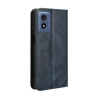 For Motorola Moto G Play 4G 2024 Magnetic Buckle Retro Texture Leather Phone Case(Blue) - Motorola Cases by buy2fix | Online Shopping UK | buy2fix