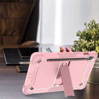 For Samsung Galaxy Tab S9 Shockproof Silicone Hybrid PC Tablet Case with Holder(Rose Gold) - Galaxy Tab S9 Cases by buy2fix | Online Shopping UK | buy2fix