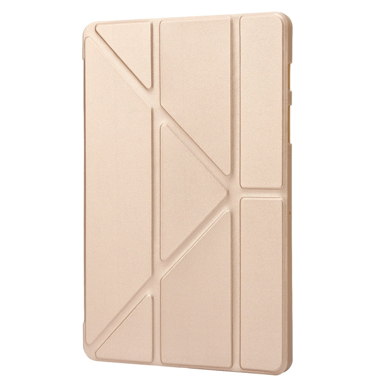 For Samsung Galaxy Tab S9 Deformation Silicone Leather Tablet Case(Gold) - Galaxy Tab S9 Cases by buy2fix | Online Shopping UK | buy2fix