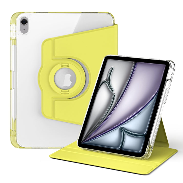 For iPad Air 11 2024 360 Rotation Detachable Clear Acrylic Leather Tablet Case(Yellow) - iPad Air 11 2024 Cases by buy2fix | Online Shopping UK | buy2fix