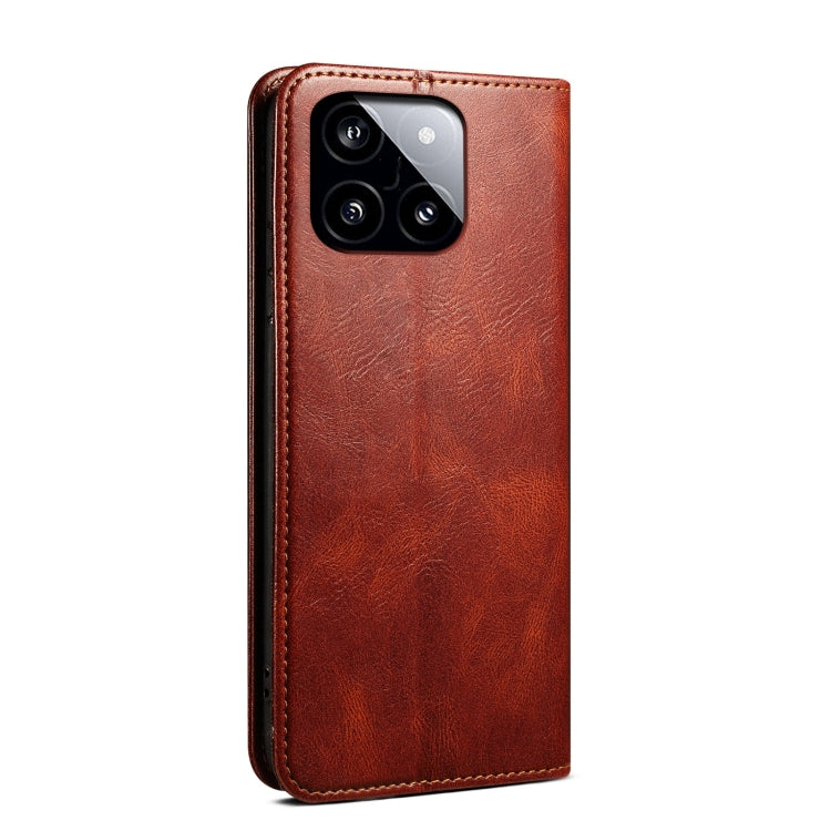 For Xiaomi Redmi K70/K70 Pro Oil Wax Crazy Horse Texture Leather Phone Case(Brown) - K70 Pro Cases by buy2fix | Online Shopping UK | buy2fix