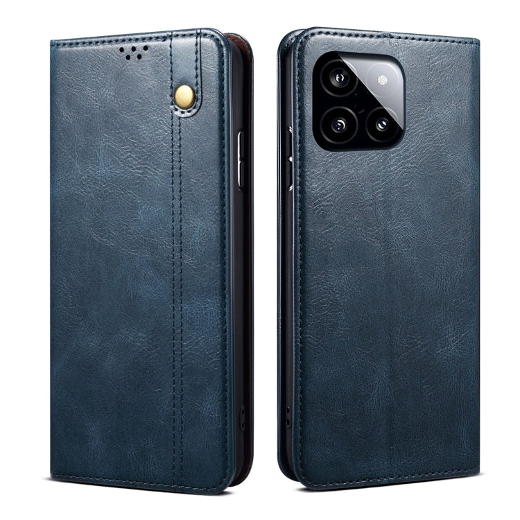 For Xiaomi Redmi K70/K70 Pro Oil Wax Crazy Horse Texture Leather Phone Case(Blue) - K70 Pro Cases by buy2fix | Online Shopping UK | buy2fix