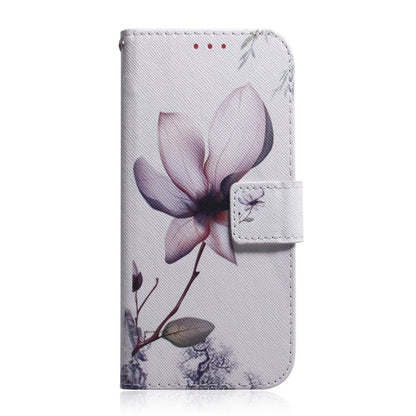 For Motorola Edge 2024 Coloured Drawing Flip Leather Phone Case(Magnolia) - Motorola Cases by buy2fix | Online Shopping UK | buy2fix