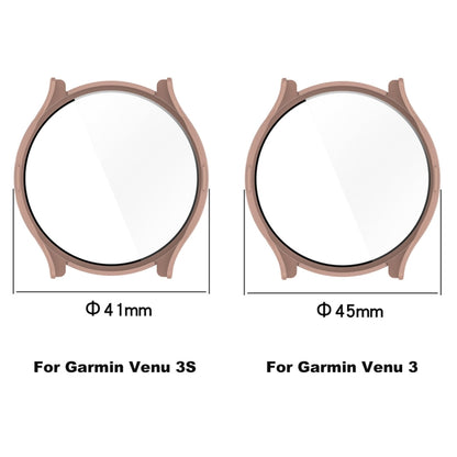 For Garmin Venu 3S PC + Tempered Glass Film Integrated Watch Case(Pine Green) - Watch Cases by buy2fix | Online Shopping UK | buy2fix