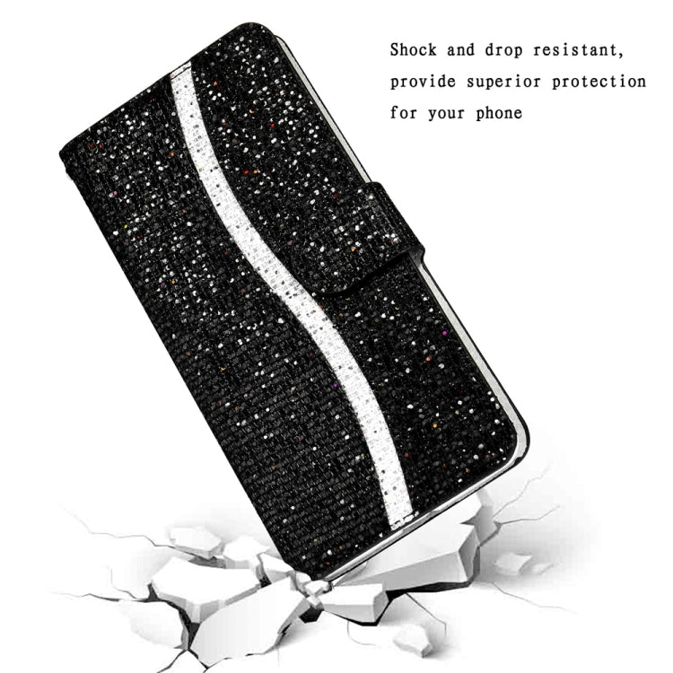 For iPhone 16 Pro Glitter Powder Filp Leather Phone Case(Black) - iPhone 16 Pro Cases by buy2fix | Online Shopping UK | buy2fix