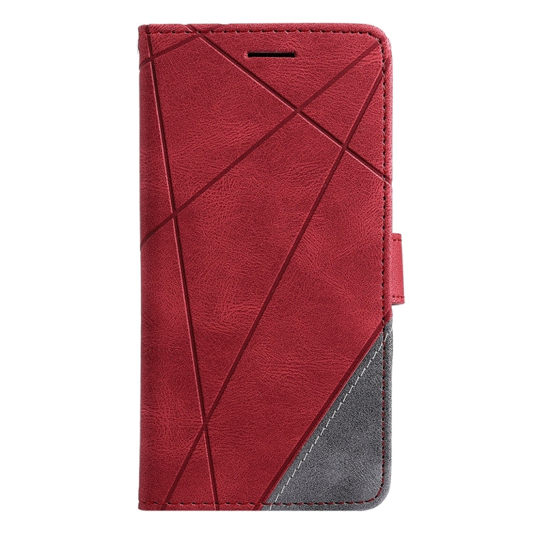 For iPhone 16 Pro Max Skin Feel Splicing Leather Phone Case(Red) - iPhone 16 Pro Max Cases by buy2fix | Online Shopping UK | buy2fix