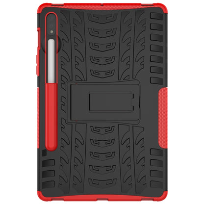 For Samsung Galaxy Tab S9 / S7 / S8 Tire Texture TPU + PC Tablet Case(Red) - Galaxy Tab S9 Cases by buy2fix | Online Shopping UK | buy2fix