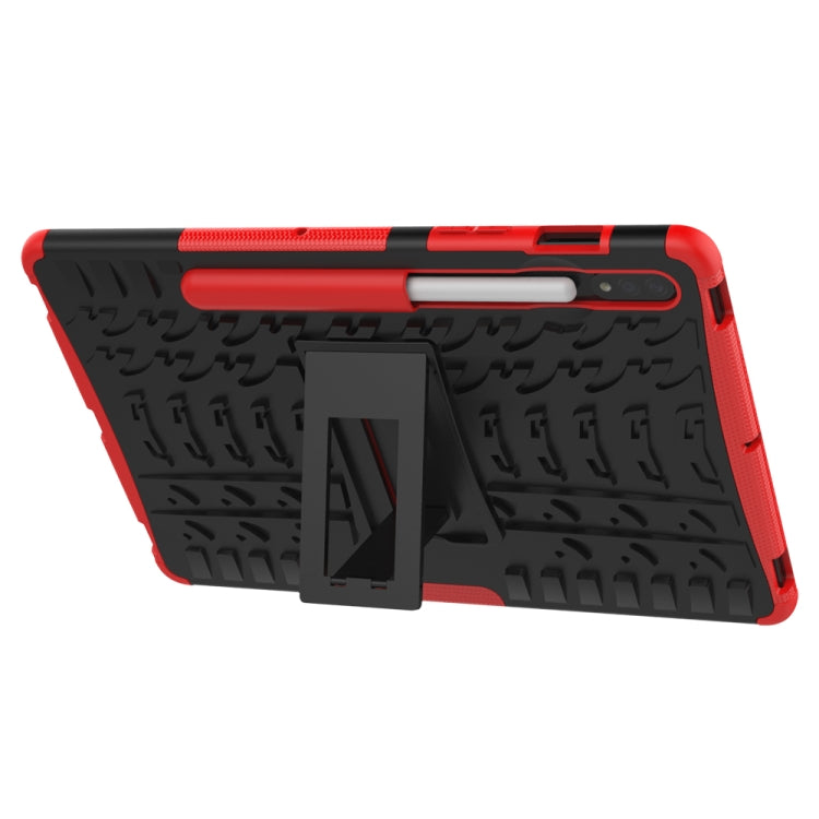 For Samsung Galaxy Tab S9 / S7 / S8 Tire Texture TPU + PC Tablet Case(Red) - Galaxy Tab S9 Cases by buy2fix | Online Shopping UK | buy2fix