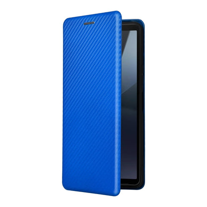 For Sony Xperia 10 VI 2024 Carbon Fiber Texture Flip Leather Phone Case(Blue) - Sony Cases by buy2fix | Online Shopping UK | buy2fix